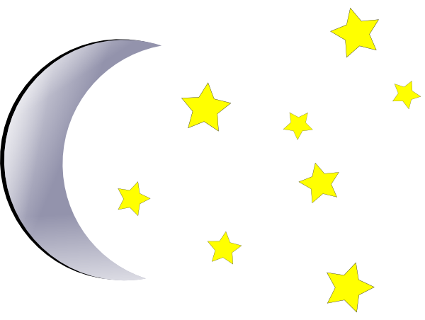 moon and stars clipart background