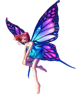 Fantasy Fairy Standing Big Purple Wings