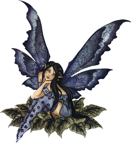 Fantasy Fairy Purple Sitting Leaves