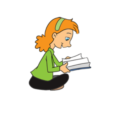 Cartoon Girl Reading