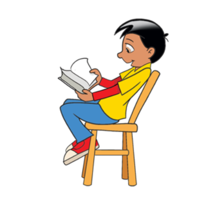 Cartoon Boy Reading Book