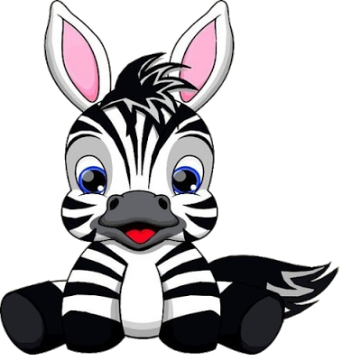 Cute baby zebra clipart transparent