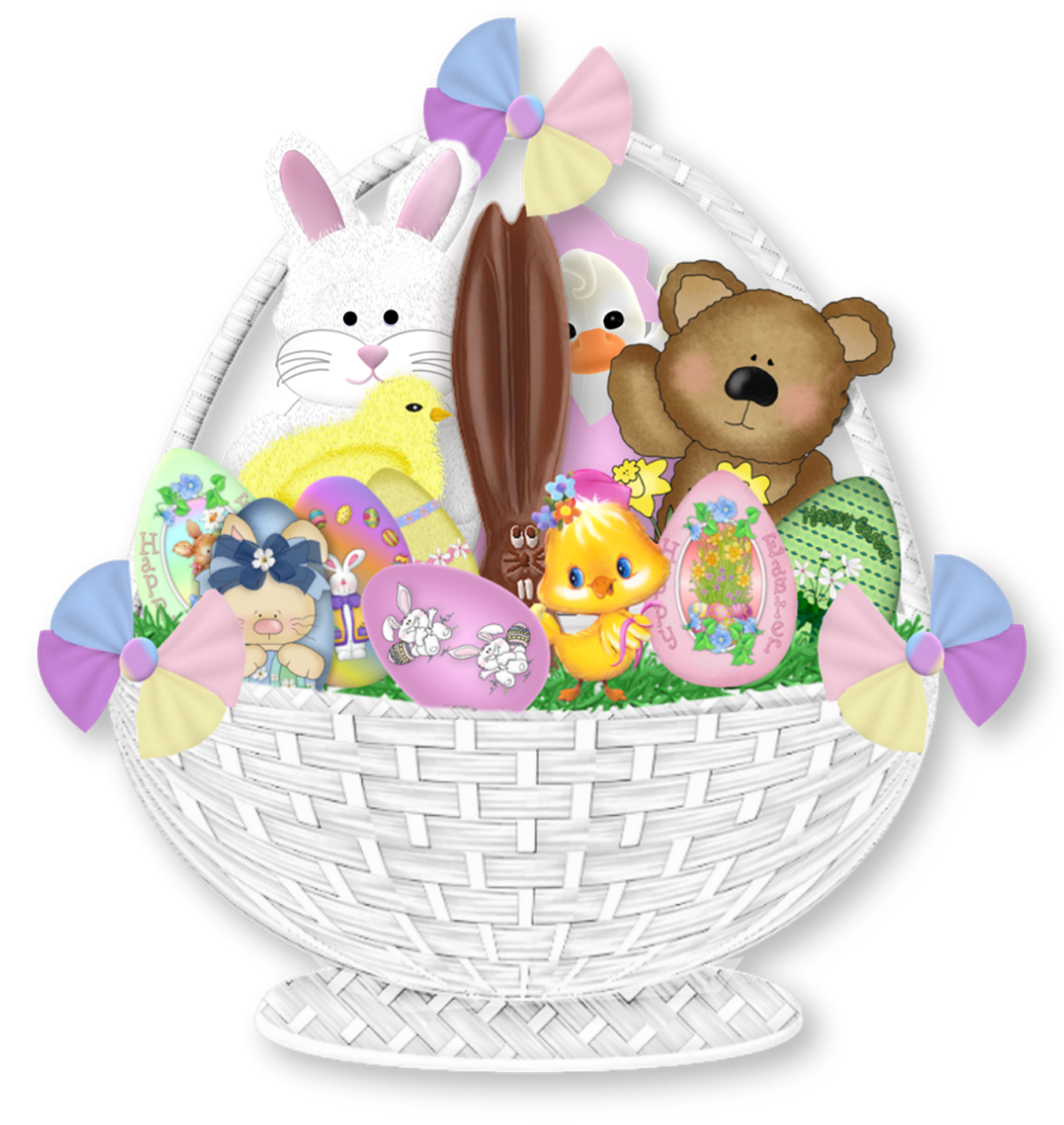 Easter Gift Basket PNG Clipart Picture 