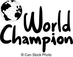 Black and white clipart image of champion student learners