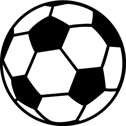 Soccer ball black and white clipart