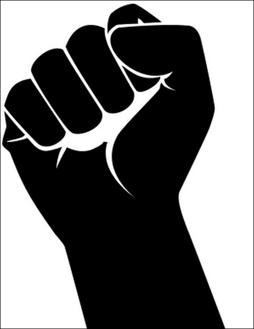 Silhouette fist clipart