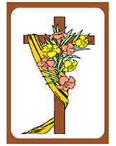 Free Printable Religious Cross with Flowers Sympathy Card