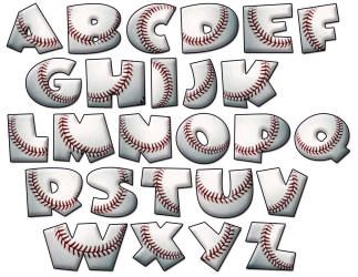 Baseball font clipart