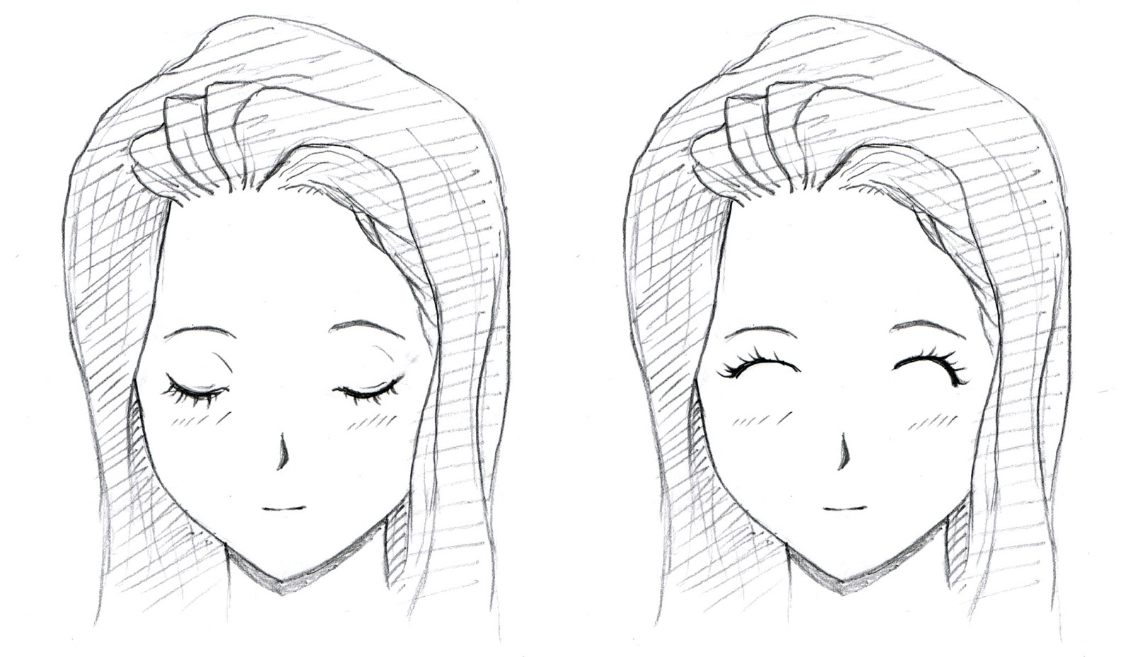 anime head closed eyes - Clip Art Library