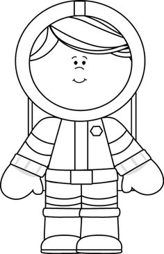 Clipart astronaut black and white