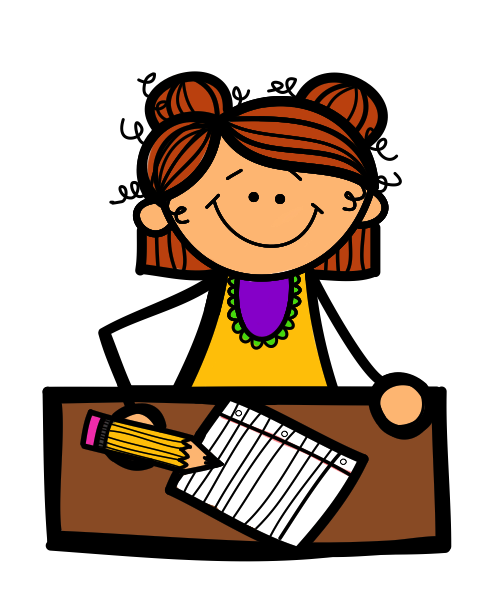 Boy And Girl Writing Clipart 