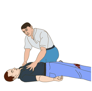 checking an unconscious person clipart