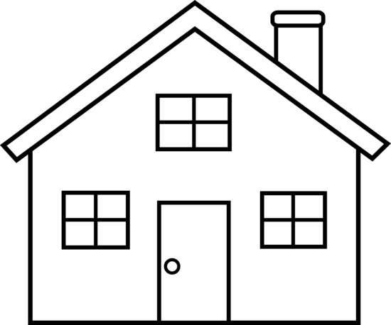 Ranch house black and white clipart