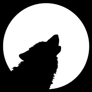 Wolf Howling At Moon Silhouette