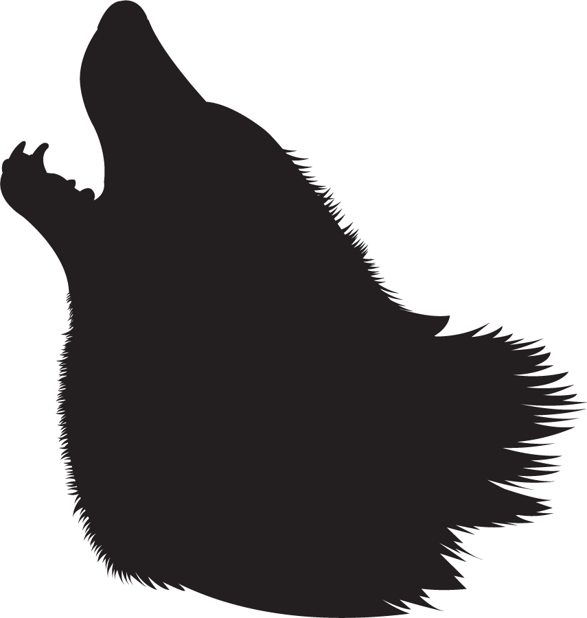 wolf head howling silhouette - Clip Art Library