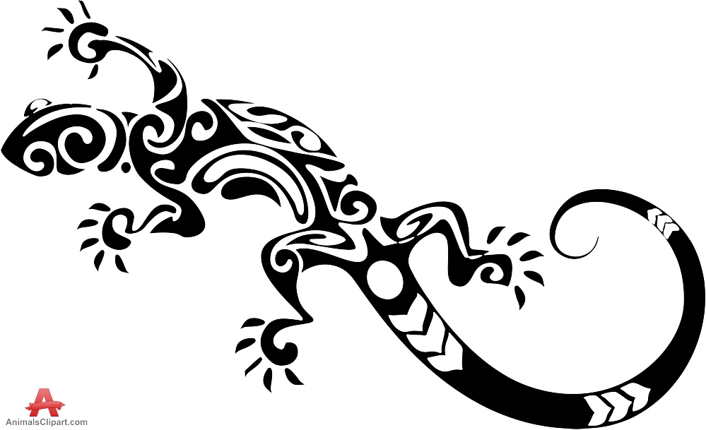 Lizard silhouette brown clipart