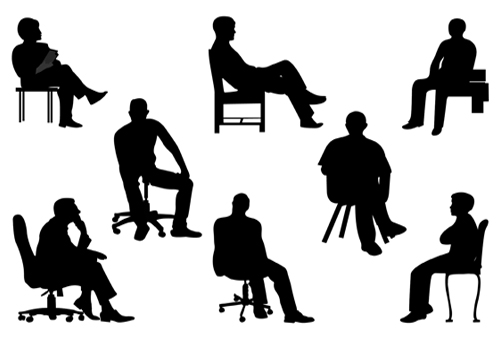 People Sitting Silhouette Clipart