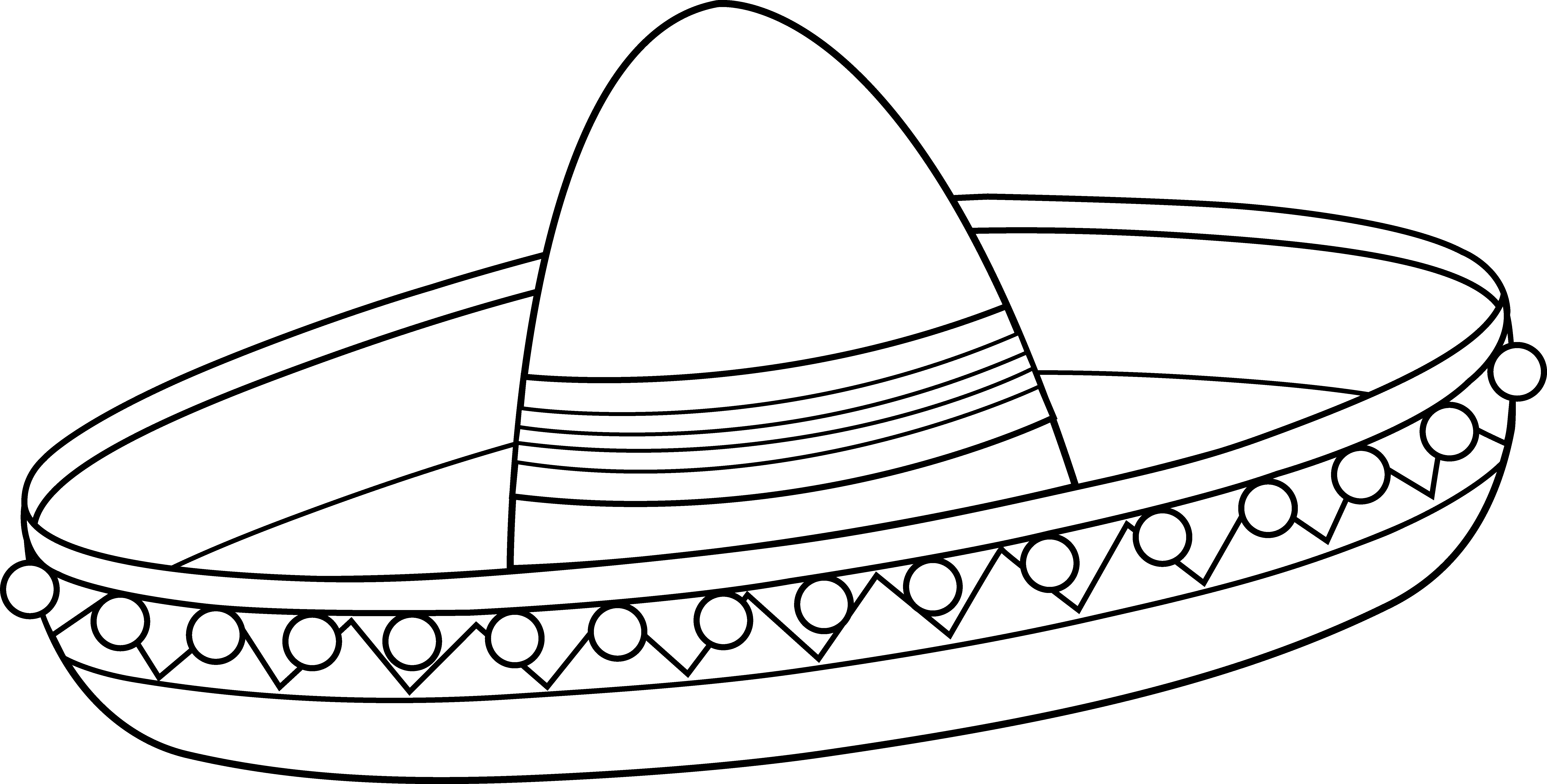 Mexican Sombrero Line Art Clipart Black And White Clipartfest