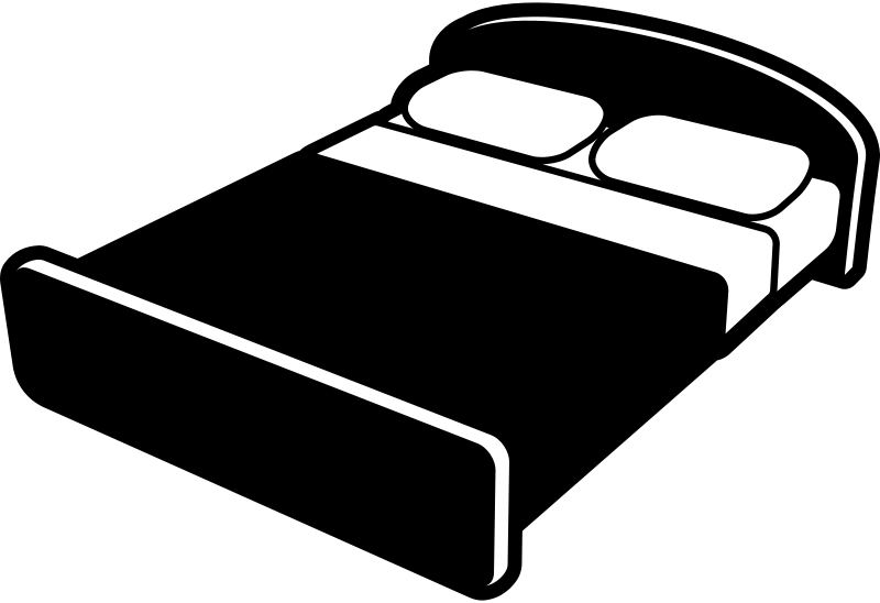 Bed black and white clipart