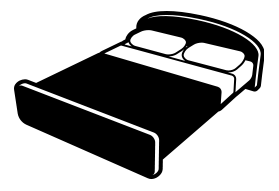 Black and white bed clipart