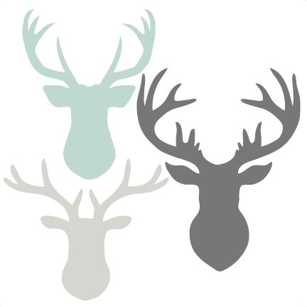 Customized deer head banner clipart