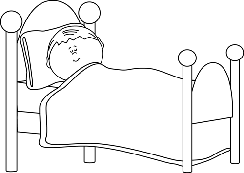 Bed clipart black and white