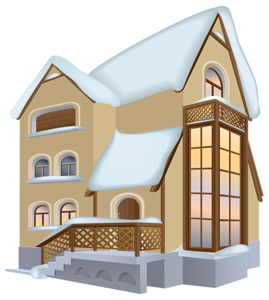 Winter House PNG Clipart Image
