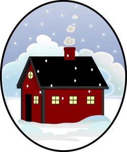 Winter house clipart