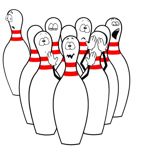 cartoon funny bowling pins - Clip Art Library