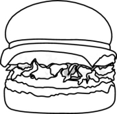 Free Black and White Food Outline Clipart