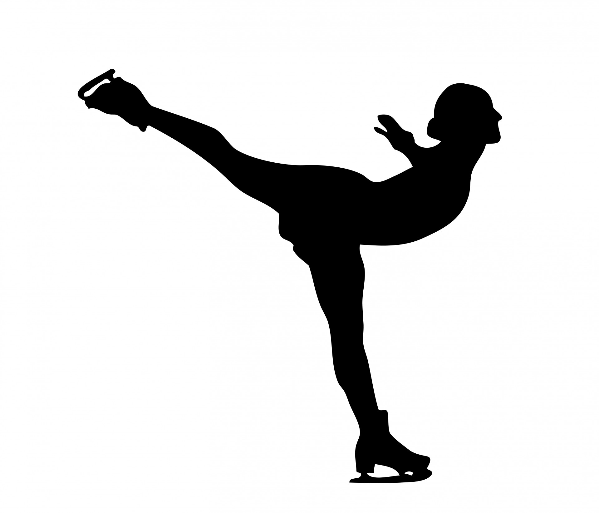 Figure skate silhouette clipart