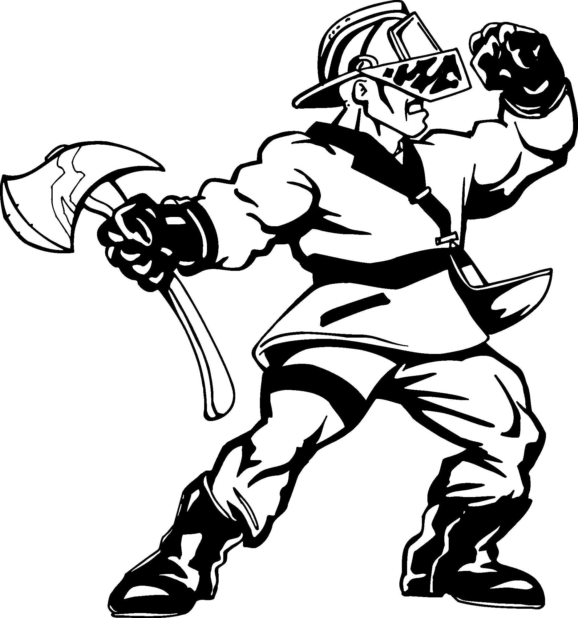 Firefighter Clipart Black And White