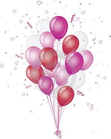 Transparent Red and Gold Balloons Clipart