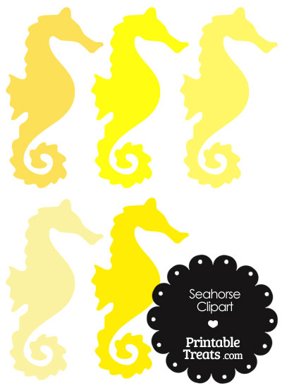 Seahorse Clipart in Shades of Yellow
