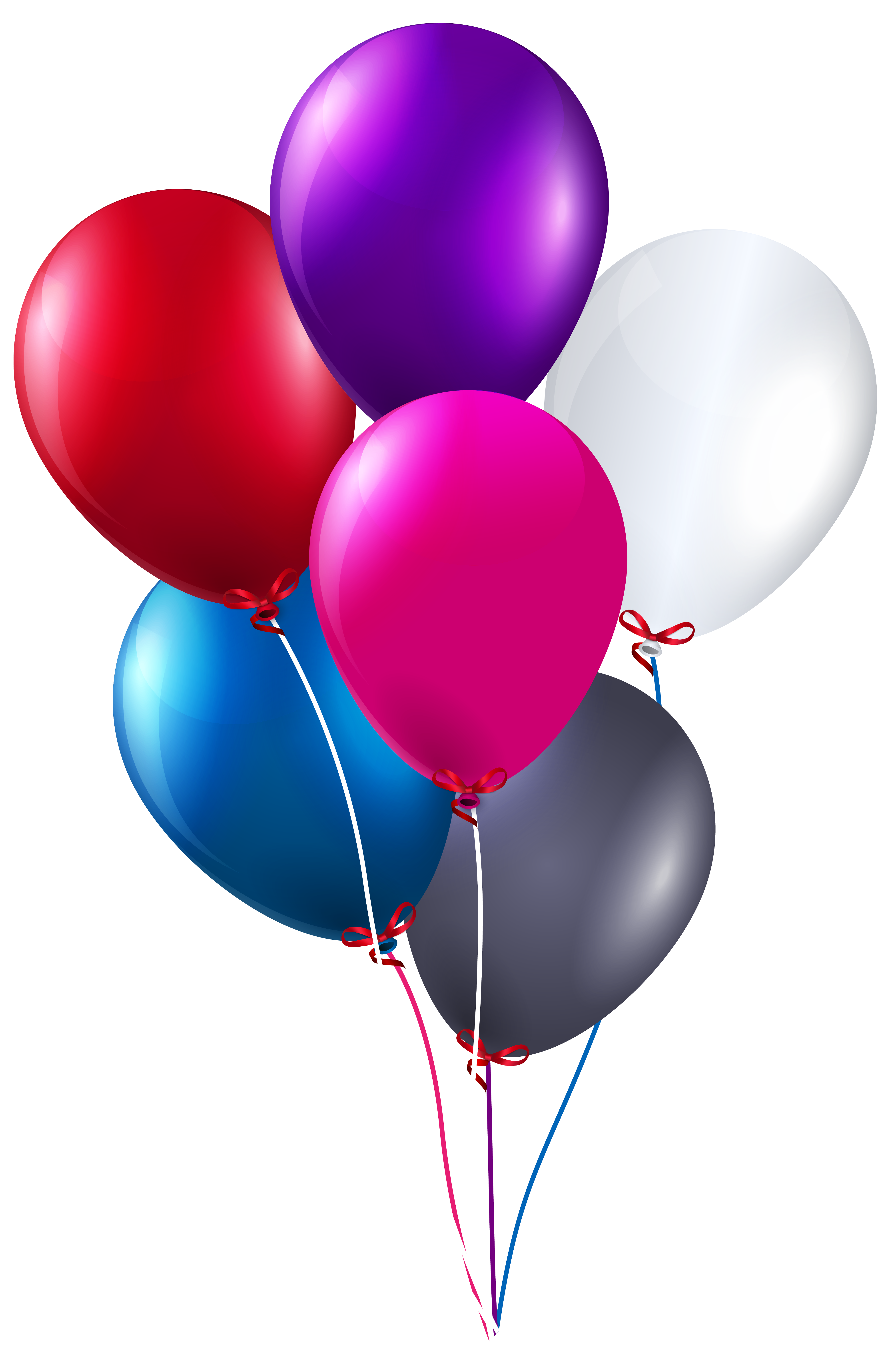 Colorful Bunch of Balloons PNG Clipart Image