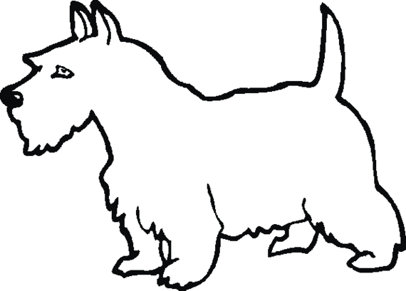 Scottie Dog Colouring Page Clipart