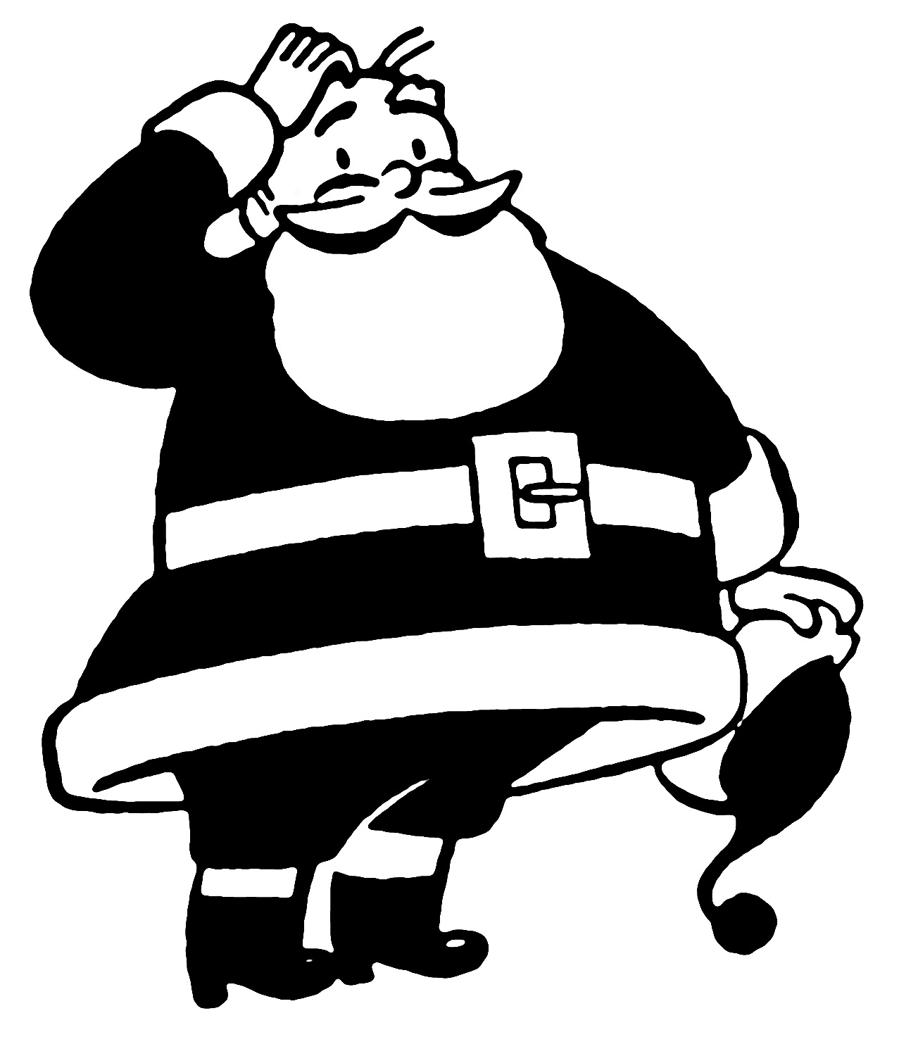 Funny christmas clipart black and white