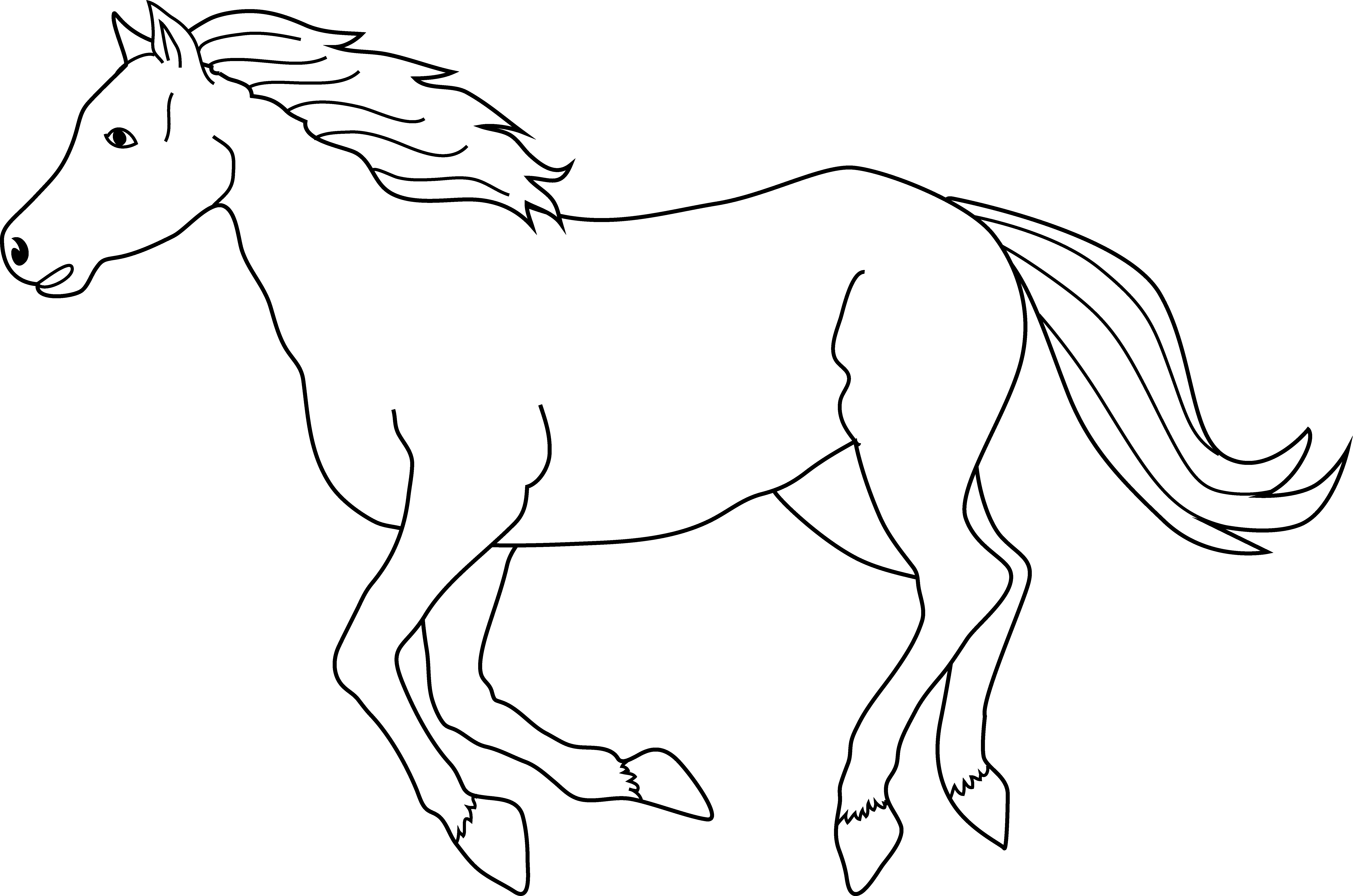 Black running horse clipart