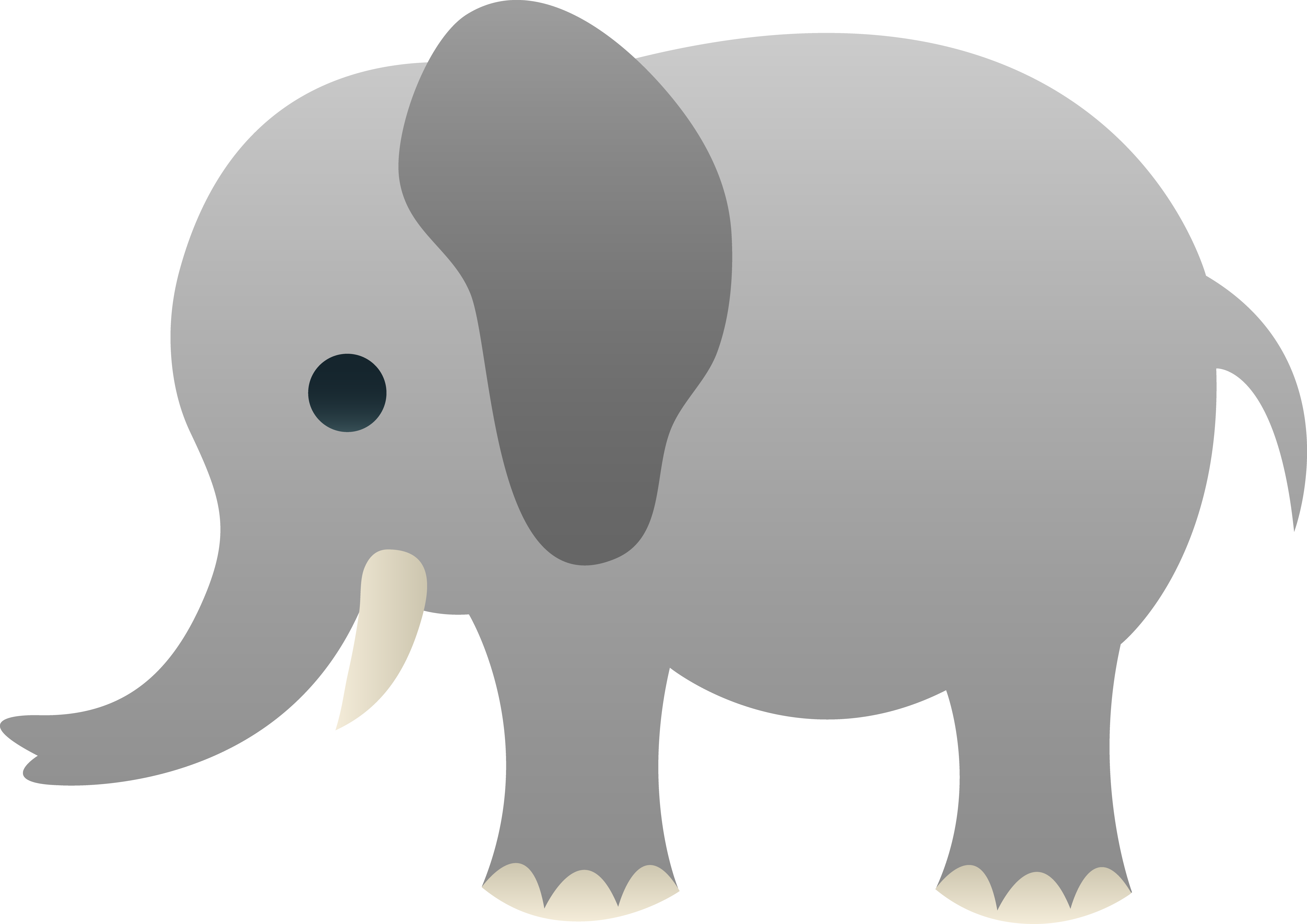 Gray cute elephant clipart