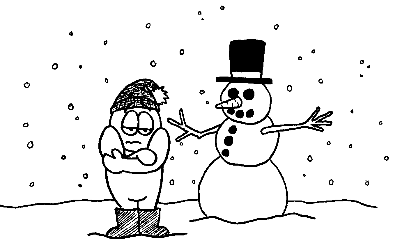 Snow day clipart black and white
