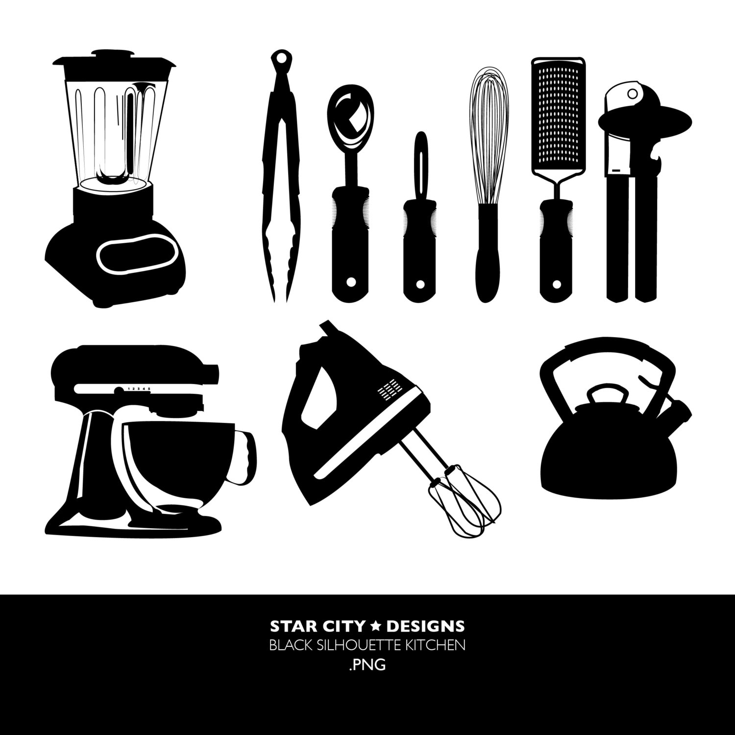 KitchenAid Mixer Black Clipart
