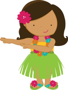 Hawaiian girl cartoon clip art