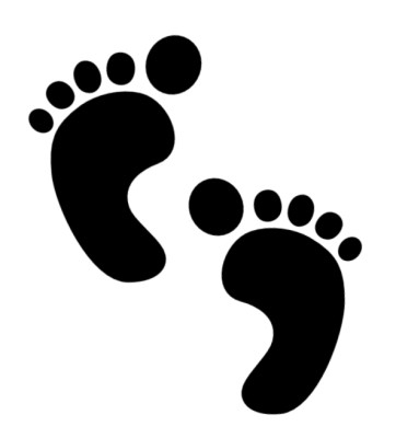 Baby Footprint Clipart In Black And White