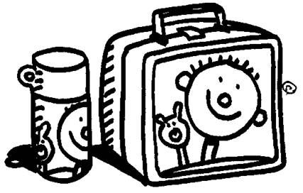Lunch bag clipart black and white