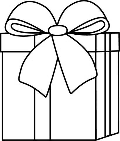 Christmas present black and white clipart