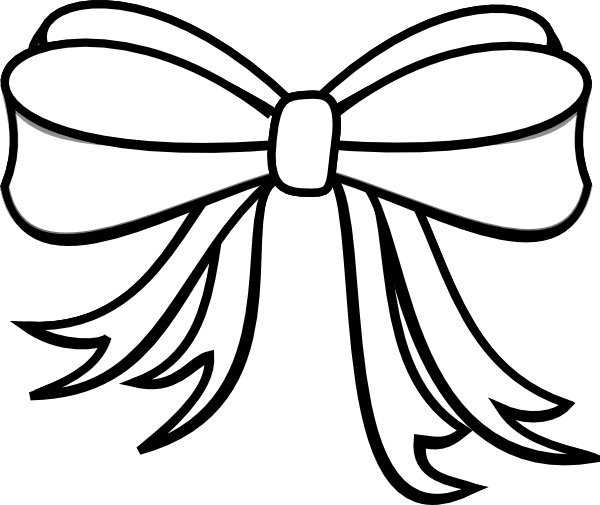 Black And White Present Bow Clipart
