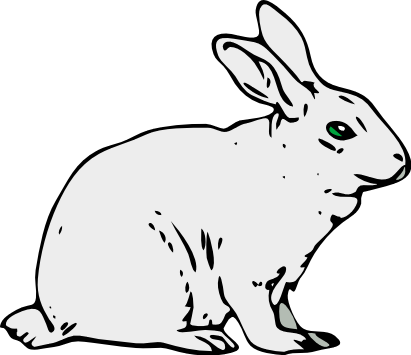 Hare clipart black and white