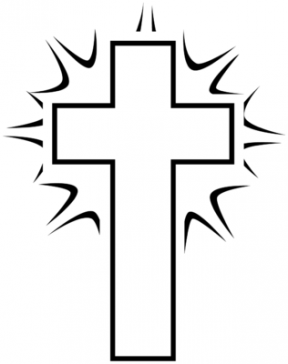 Black And White Easter Cross Clip Art