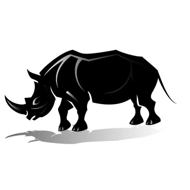 Black rhinoceros vector clip art Vector