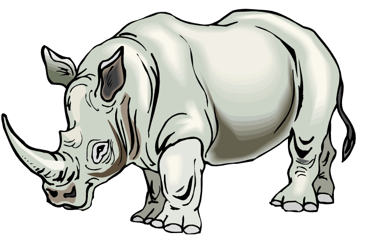 Brown Rhino Clipart